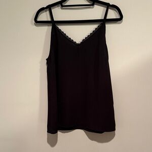 Doe & Rae Black Lace-Trim Camisole